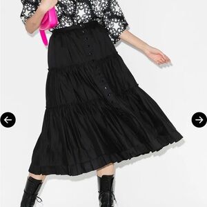 Marc Jacobs Black Prairie Tiered Midi Skirt